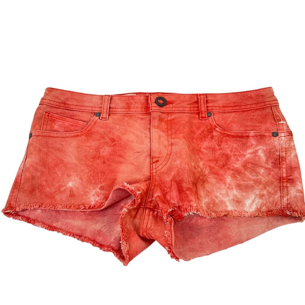 Volcom Shorts Orange High voltage Booty Low Rise Frayed Hem Nwot $50